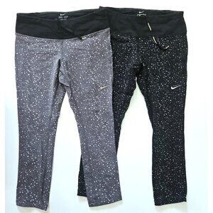 Nike Epic Lux Crop Printed Legging S Pant Capri Star Lot Grey Black